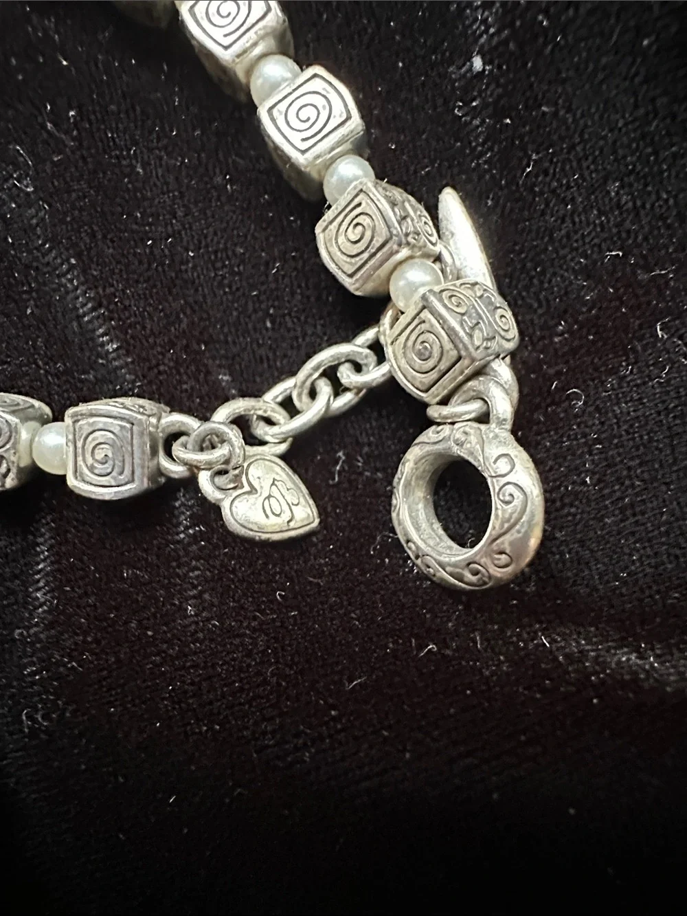 Brighton Essex Bead Bracelet Silver Plated Spiral Cube Bracelet - 2307